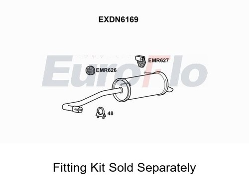 Rear muffler silencer insert - rear,