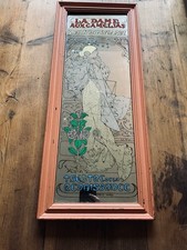 Beautiful Vintage  Alphonse Mucha Mirror. Sarah Bernhardt. Art Nouveau Art deco