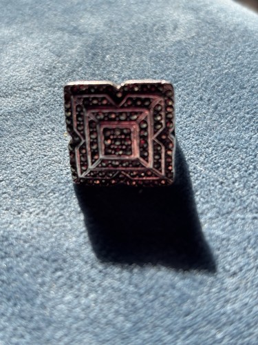 Marcasite silver tone ring - marcasite,