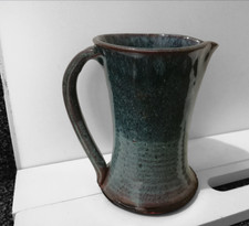 Loch an Eilein Pottery Jug Vase Blue Glaze Heart of the Scottish Highlands Flaws