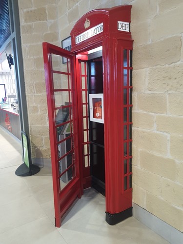 Red telephone box booth - red,