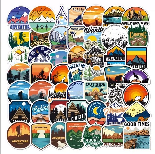 50pcs outdoor camping stickers - outdoor,