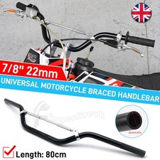 Motorcycle Handlebars 22mm 7/8" with Cross Brace Bar for Motocross Streetfighter