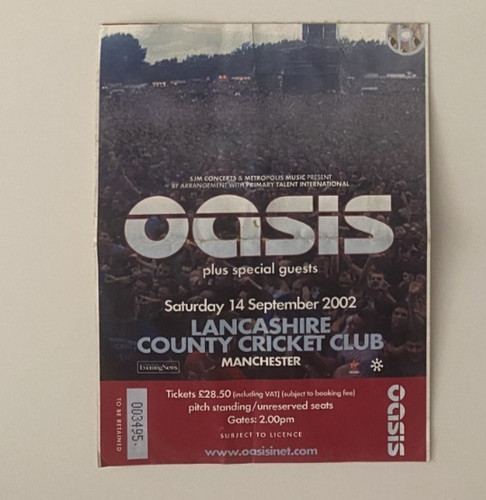 Oasis ticket stub lancashire - ticket,