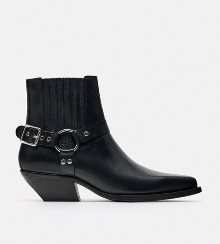 Zara black cowboy ankle - cowboy, boots