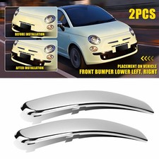2x Lounge Front Bumper Molding Lower Chrome Trim Left Right For Fiat 500 2007-15