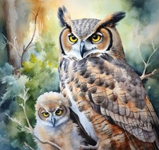 Barn Owl Painting Handmade