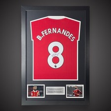 Bruno Fernandes Hand Signed And Framed Manchester United Shirt With COA £249