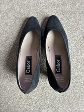 Gabor Black Leather Suede