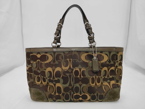Coach signature suede tote bag - signature,