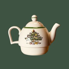 Preloved SPODE CHRISTMAS TREE TEAPOT FOR ONE XMAS GIFT 5.5"