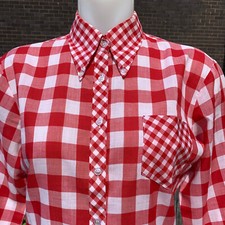 Vintage 70s red gingham shirt