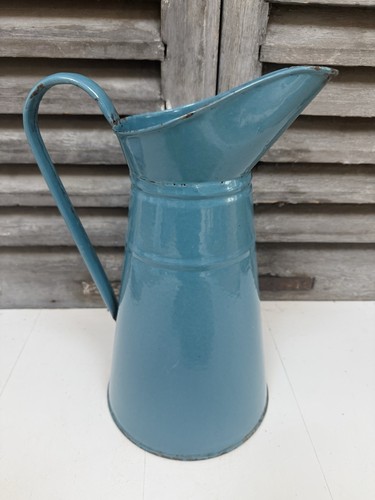 Vintage french enamel pitcher - enamel,