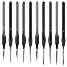 Premium Paint Brushes Set of 10 Miniature Extra Fine Detail Model Craft Nail Art