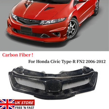 Carbon Fiber Front Bumper Grill Grille Fit For Honda Civic Type-R FN2 2006-2012