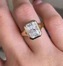 Gorgeous 3.50 ct Off White Lab Created Diamond Ring In 925 With VVS1 AAA
