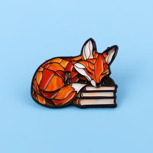 Cute fox enamel - pin, badge