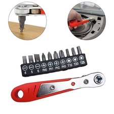 Versatile 14 Inch Ratchet Spanner Screwdriver with 10pc Batch Head Set