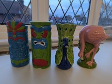 Set of Four Tiki Mugs