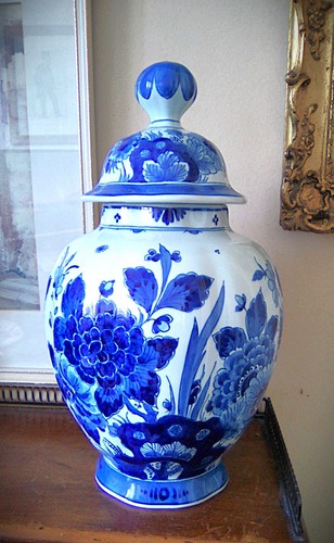 Large blue white - blue, &