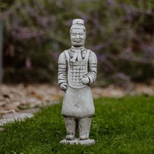 Chin. Terracotta Warrior Motif II Stone Figure 48cm 6kg Concrete Frost Proof