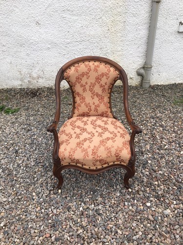 Victorian walnut armchair - victorian,