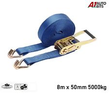 HEAVY DUTY 8 METER X 50MM RATCHET TIE DOWN STRAP LORRY LASHING  5000KG 5TON