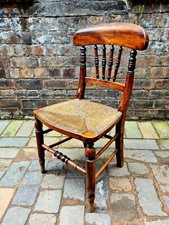 Antique spindle back rush seat