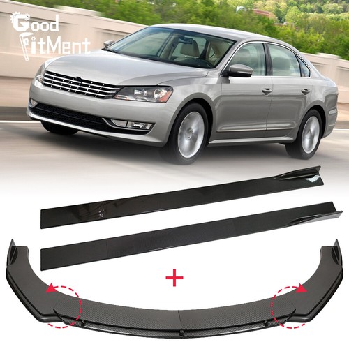 Carbon look front bumper lip - carbon,