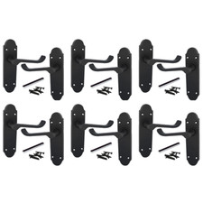 Door Handles Matt Black Finish Epsom Victorian Scroll Modern Handle 170mm MULTI