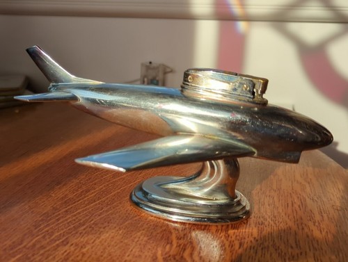 Vintage chrome jet fighter - vintage,