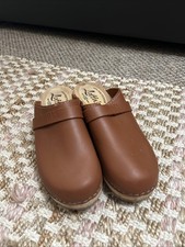 Lotta From Stockholm Tan Wooden Sole Clogs 39