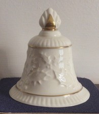 Aynsley Camellia Xmas Bell with Holly and Gold detailing