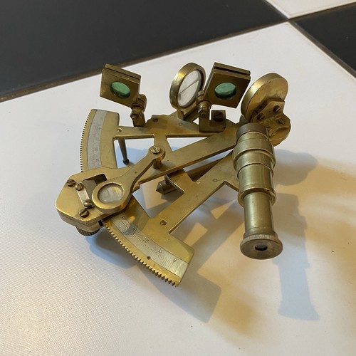 Vintage brass sextant nautical - vintage,