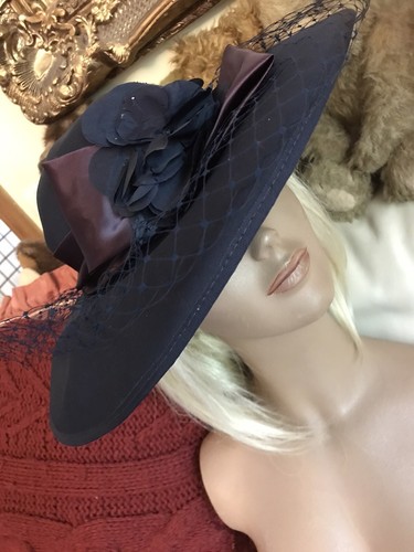 Vintage navy hatbox - navy,