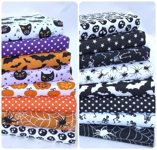 Halloween poly cotton fabric - halloween,