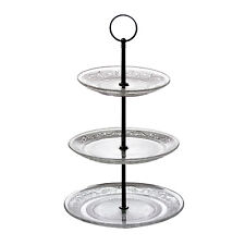 3 Tier Glass Cake Stand Afternoon Tea Wedding Plate Party Tableware Display