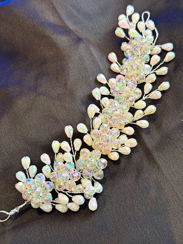 Silver tone crystal pearl - silver,