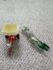 Britains 3 Furrow Reversible Plough 1974 and fertiliser spreader 1992