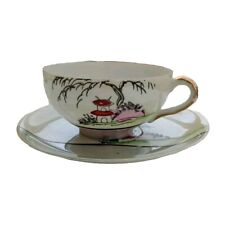 Klimax Handpainted Foreign Teacup And Saucer Fine Eggshell Porcelain Vintage 