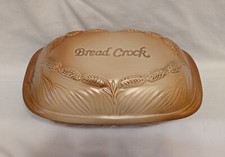 Vintage Bread Crock Terracotta Wheat Design Country Kitchen Bockling Italy.