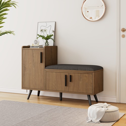 Wooden shoe bench storage - bench,