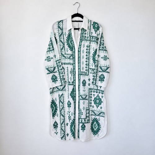 Zara cotton white green - , floral