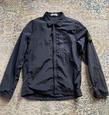 Stone Island Nylon Metal Overshirt Shimmer Navy Blue Size Large Jacket