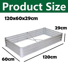 Garden Bed Galvanised Steel Raised Outdoor Flower Vegetable Planter Grow Box UK