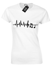 MUSICIAN EKG ECG LADIES T SHIRT TEE MUSIC LOVER GUITAR PLAYER DRUMMER PIANO