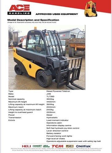 Jcb tlt35d 3500kg diesel - jcb,