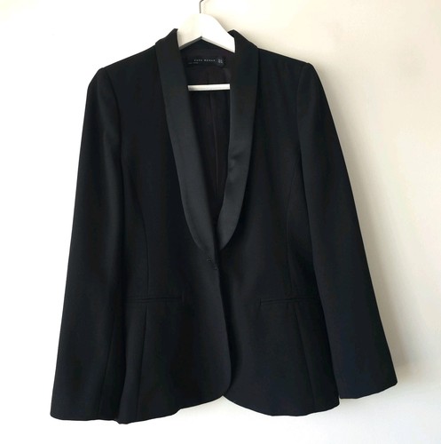Zara black velvet lapel blazer - zara,