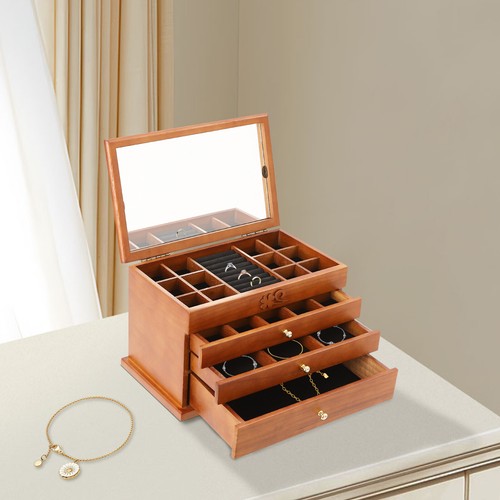 Large capacity wooden - large, jewelry