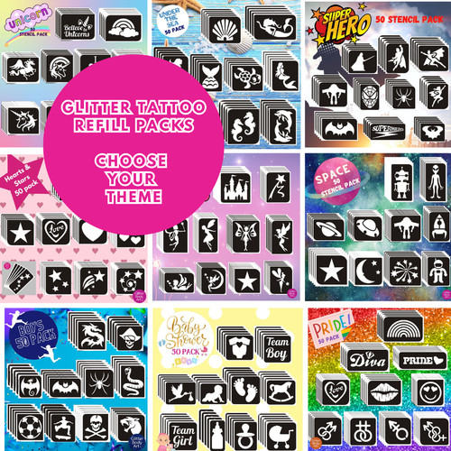 Glitter tattoo stencils refill - tattoo,